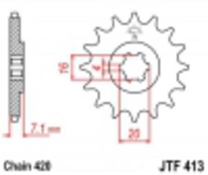Zbatka przd JTF413 (acuch 420) Suzuki RMX RG TS TSX 50 - 2825554063