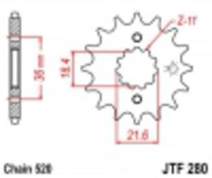 Zbatka przd JTF280 (acuch 520) Honda AX1 NX250 XL250 - 2825554070