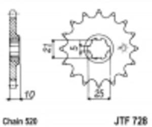 Zbatka przd JTF728 (acuch 520) CAGIVA Canyon, River, W16 350 600 - 2825554110