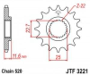 Zbatka przd JTF3221 (acuch 520) Polaris Trail Scrambler Sportsman 250 300 400 500 - 2825554237