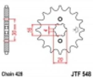 Zbatka przd JTF548 (acuch 428) Yamaha TTR SR YFM XT YBR 125 - 2825549651