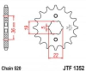 Zbatka przd JTF1352 (acuch 520) Honda TRX 250 300 - 2825554278