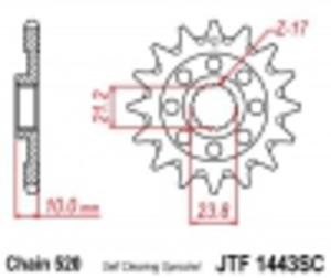 Zbatka przd JTF1443 (acuch 520) Suzuki RMZ RM-Z 450 2013-2014r - 2825552955