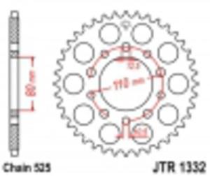 Zbatka TY JTR1332 Honda NV600 VT600C CB750 XRV750 / Triumph 800 865 - 2825554283