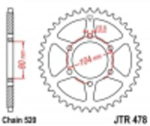 Zbatka TY JTR478 (acuch 520) Kawasaki ZX-6R Ninja, ZX636, Z750R, ER-6, EX650, KLE650 - 2825551155