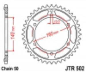 Zbatka TY JTR502 (acuch 530) Kawasaki ZZ-R ZX 1100 / GPZ 750 900 1100 - 2825554383