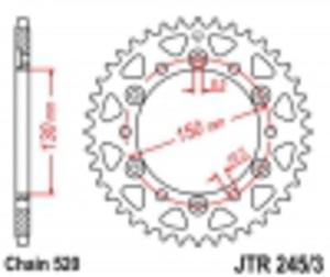 Zbatka TY JTR245/3 (acuch 520) Honda FMX FX SLR NX 650 / Yamaha FZ-6 XJ6 - 2825554435