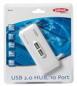 Hub USB 2.0 10 portowy z zasilaczem - 2824914890