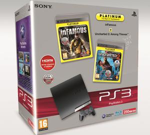 Playstation 3 250 inFamous + Uncharted 2 + HDMI - 2824920119