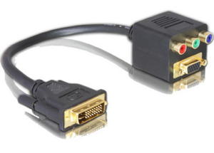 Delock adapter DVI-I->VGA + 3x chinch C1032024 - 2824914229