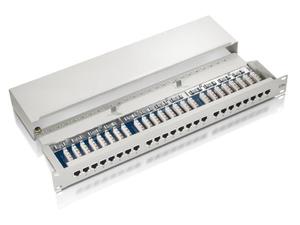 Patch panel 24 port 1U kat.5e ekranowany szary - 2824915079