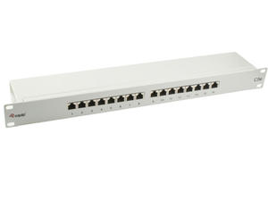 Patch panel 16 port 1U kat.5e ekranowany szary - 2824915080