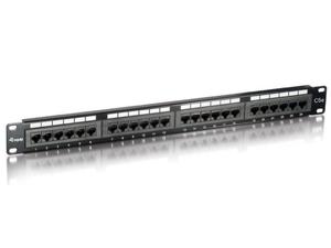 Patch panel 24 port 1U kat.5e czarny - 2824915081