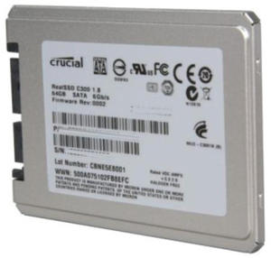 Crucial Real SSD C300 64GB 1.8'' SATA 6Gb/s ( 355/75MB/s read/write ) C3262024 - 2824913639