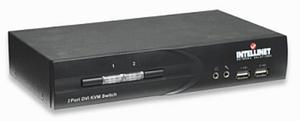 Intellinet KVM przecznik 2 porty USB DVI audio desktop C0367025 - 2824916465