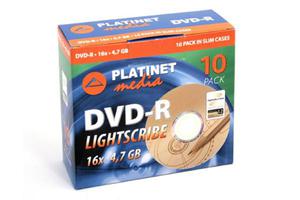 Platinet lightscribe dvd-r 4,7gb 16x version 1.2 slim case*50 - 2824918876