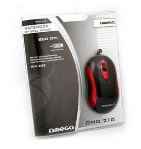 MOUSE OMEGA MINI OM-210 BLACK + RED USB - 2824918494