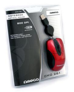 MOUSE OMEGA MINI OM-261 ROSE/BLACK RETRACTABLE CABLE USB - 2824918500