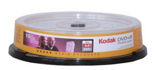 KODAK DVD+R 8,5GB DOUBLE LAYER INKJET PRINTABLE CAKE*10 - 2824917115