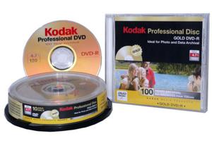 KODAK DVD-R 4,7GB 16X GOLD PROFESSIONAL CAKE*10 - 2824917116