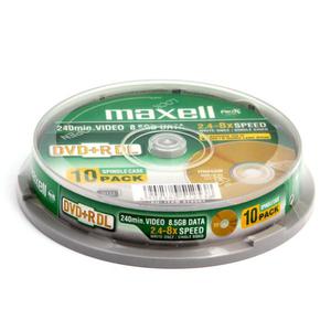 MAXELL DVD+R 8,5GB 8X DOUBLE LAYER CAKE*10 275987.02 - 2824917699