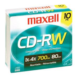 MAXELL CD-RW 80MIN AUDIO JC*10 624865 - 2824917700