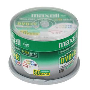 MAXELL DVD+R 4,7GB 16X PRINTABLE FF WHITE CAKE*50 275702.30.TW - 2824917708