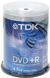 TDK DVD+R 4,7GB 16X CAKE*100 - 2824920493