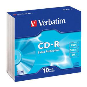 VERBATIM CD-R 700MB 52X EXTRA PROT. SLIM CASE*10 - 2824921227