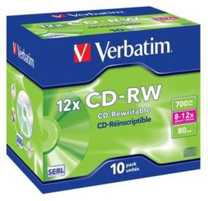 VERBATIM CD-RW 700MB 8-12X JEWEL CASE*10 43148 - 2824921263
