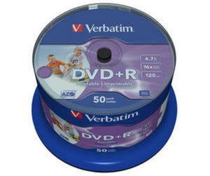 VERBATIM DVD+R 4,7GB 16X PRINTABLE FULL CAKE*50 43512