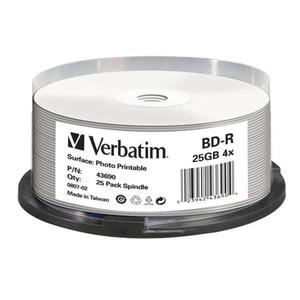 VERBATIM BD-R BLU-RAY 25GB 4X PRINT. CAKE*25 43690 - 2824921311