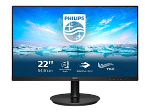 PHILIPS 222V8LA/00 21.5inch VA LCD FHD 1920x1080 16:9 3000:1 250cd/m2 75Hz 4ms GtG VGA HDMI 1.4 DP1.2 3 year warranty - 2875034529