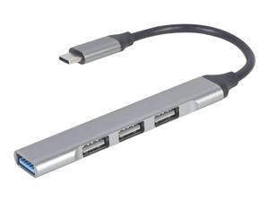 GEMBIRD 4-portowy HUB USB typu C port USB 3.0 x 1 port USB 2.0 x 3 srebrny - 2875034663