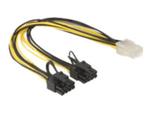 DELOCK 83433 Delock PCI Express kabel zasilajcy 6-pin eski > 2 x 8-pin mski 30 cm - 2875034885