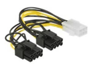 DELOCK 85452 Delock PCI Express kabel zasilajcy 6-pinowe eski > 2 x 8-pinowe mski 15cm - 2875034958