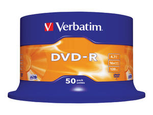 VERBATIM 43548 Verbatim DVD-R cake box 50 4.7GB 16x matte silver - 2874476833