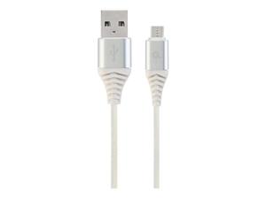GEMBIRD CC-USB2B-AMmBM-1M-BW2 Gembird premium kabel micro USB 2.0 AM-MBM5P(metalowe wtyki,oplot) 1m,srebrn/bia - 2874477033