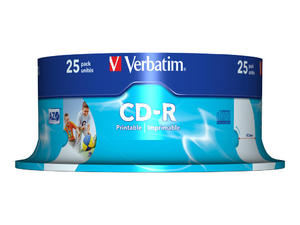 VERBATIM 43439 Verbatim CD-R cake box 25 700MB 52x do nadruku Retail DataLife+ AZO - 2874845889
