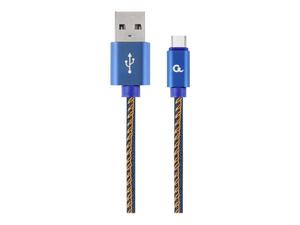 GEMBIRD CC-USB2J-AMCM-2M-BL Gembird kabel USB -C (metalowe wtyki, oplot nylonowy w kolorze denim - jeans) 2m - 2874477081