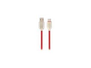 GEMBIRD CC-USB2R-AMCM-1M-R Gembird kabel USB-C 2.0 (AM/CM) metalowe wtyki, kabel gumowany, 1m, czerwony - 2874477163