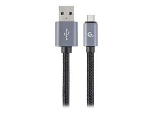 GEMBIRD CCB-mUSB2B-AMCM-6 Gembird kabel USB-C czarny oplot nylonowy, metalowe wtyki, 1.8m - 2874477167