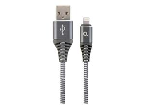 GEMBIRD CC-USB2B-AMLM-2M-WB2 Gembird Kabel Premium USB 2.0 do 8-pin (metalowe wtyki,oplot) 2m, szary/biay - 2875274165