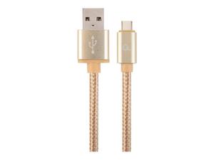 GEMBIRD CCB-mUSB2B-AMCM-6-G Gembird kabel USB-C zoty oplot nylonowy, metalowe wtyki, 1.8m - 2875274168