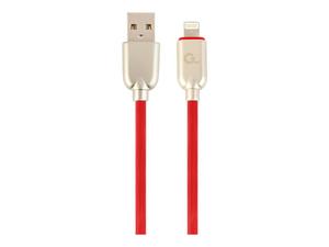 GEMBIRD CC-USB2R-AMLM-1M-R Gembird Kabel Premium USB do 8-pin (metalowe wtyki, kabel gumowany) 1m, czerwony - 2875274178