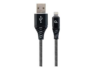 GEMBIRD CC-USB2B-AMLM-1M-BW Gembird Kabel Premium USB 2.0 do 8-pin (metalowe wtyki,oplot) 1m, czarny/biay - 2875274179