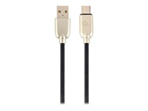 GEMBIRD CC-USB2R-AMCM-1M Gembird kabel USB-C 2.0 (AM/CM) metalowe wtyki, kabel gumowany, 1m, czarny - 2874477298