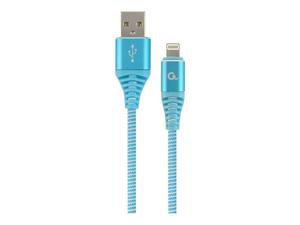 GEMBIRD CC-USB2B-AMLM-1M-VW Gembird Kabel Premium USB 2.0 do 8-pin (metalowe wtyki,oplot) 1m, turkus/biay - 2875156714