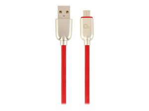 GEMBIRD CC-USB2R-AMmBM-1M-R Gembird kabel micro USB 2.0 AM-MBM5P (metalowe wtyki, kabel gumowany)1m,czerwony - 2874477438