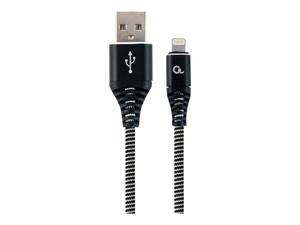 GEMBIRD CC-USB2B-AMLM-2M-BW Gembird Kabel Premium USB 2.0 do 8-pin (metalowe wtyki,oplot) 2m, czarny/biay - 2875035618